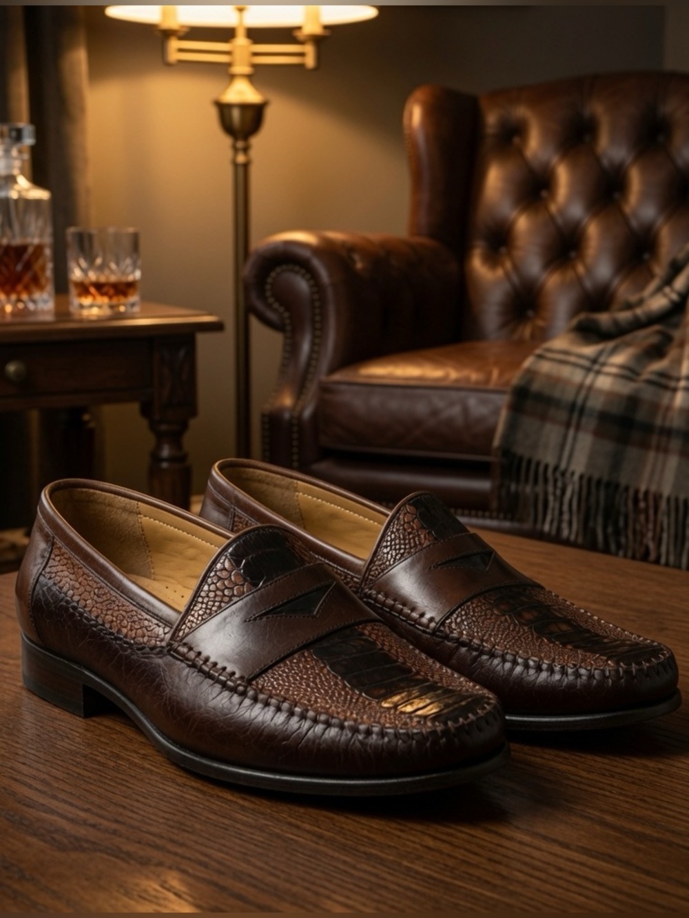 Maus & Hoffman Ostrich  Penny Loafers Handcrafted in Spain